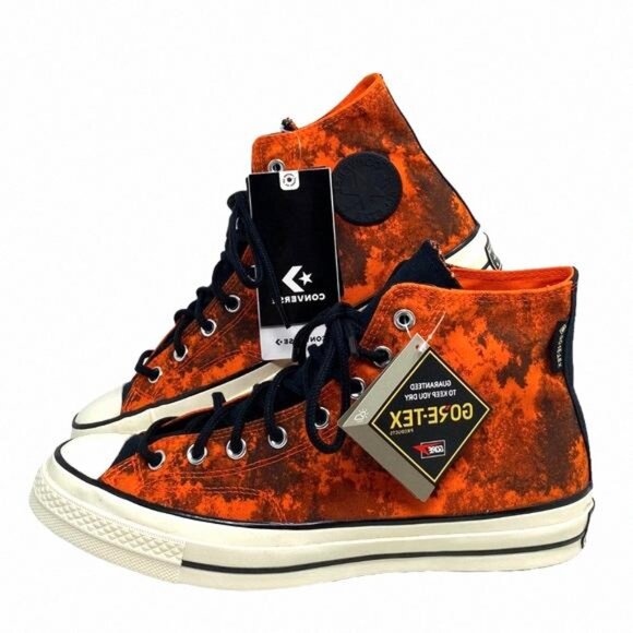 Converse Chuck 70 GORE-TEX High Black Orange Canvas 172207 Sneakers Size Women’s - Picture 1 of 10